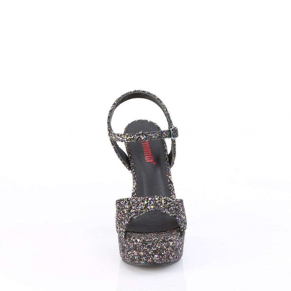 Demonia Dolly 09 Black Platform Sandals with Glitter - Picture 5 of 5